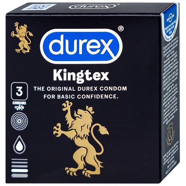 Bao Cao Su Durex Kingtex Hộp 3 Cái