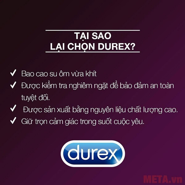 Bao cao su Durex kéo dài thời gian quan hệ và giá bán