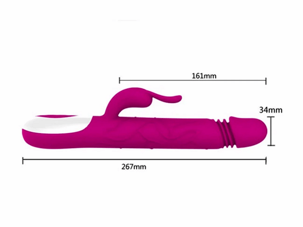 Dương vật giả rung thụt đa năng với 12 chế độ rung từ nhẹ đến mạnh, thụt ra thụt vào tạo hưng phấn cho phái nữ kết hợp nhánh phụ tai thỏ kích thích mồng đốc